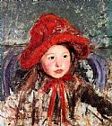 Mary Cassatt Little Girl In A Large Red Hat painting
